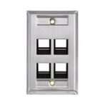 Faceplate 4 ventanas metalica con identificador, AX104232