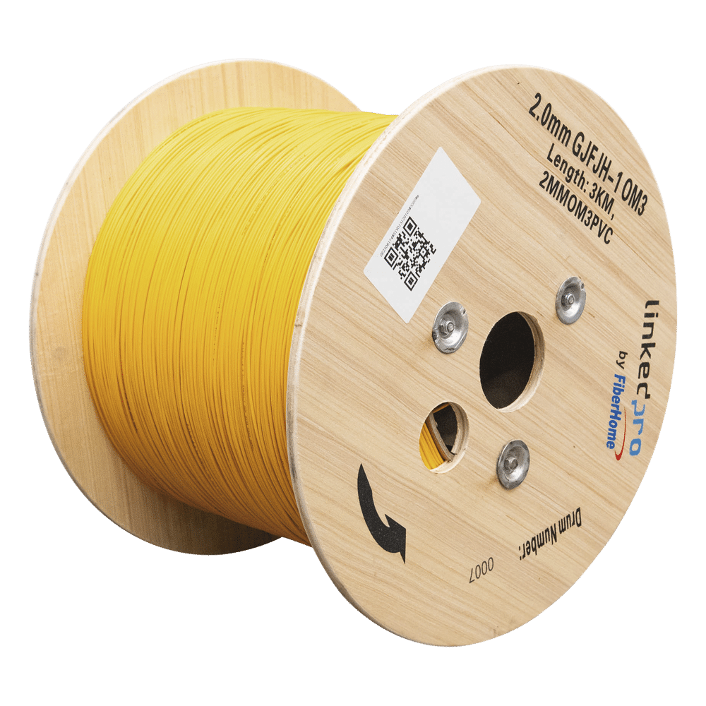 Fibra Óptica Multimodo OM3 2 mm Simplex Tight Buffer (900 micras), Precio Por Metro, (Hasta 2000 Metros en un Solo Tramo de Cable)