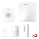 (AX HOME) KIT de Alarma AX HOME / Incluye: 1 Hub con batería de respaldo / 1 Llavero / 1 PIR / 2 Contactos Magnéticos / 1 Sirena / Wi-Fi / 3G/4G / Compatible con Hik-Connect P2P y Hik-Partner PRO