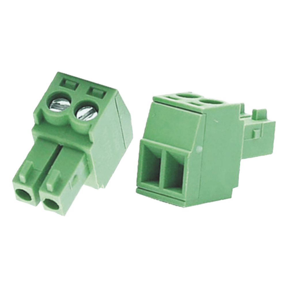 Bornera Verde Conector Macho de 3.5 mm para Paneles de Acceso, Cámaras, Múltiples Dispositivos/ 2 Tornillos