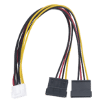 Cable Doble de Corriente SATA / Compatible con DVR's epcom / HIKVISION / 25 cms de Longitud
