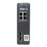 Switch Industrial PoE+ hasta 180 watts , Ideal para temperaturas Extremas y protección contra descargas, 1 puerto PoE++ 60W y 3 puertos PoE+ 30W, 2 SFP Uplink