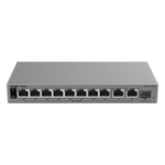 Switch Layer 2 Smart Cloud-Managed / 11 Puertos Gigabit / 8 Puertos PoE+ IEEE 802.3af/at 70 W / 1 Puerto SFP Uplink / Protección 6 kV / Gabinete Metálico Fanless / Gestión Cloud de por Vida / Modo CCTV de Un Clic