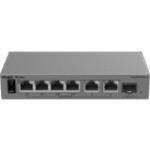 Switch Capa 2 Smart Cloud Managed / 7 Puertos Gigabit / 2 PoE++ 802.3bt + 2 PoE+ 802.3at / 1 Puerto SFP 1GE / Presupuesto PoE 120 W / Protección contra Sobretensiones 6 kV / PoE Permanente / Gestión en la Nube Ruijie Cloud / Gabinete Met&amp