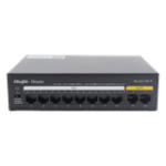 Switch PoE+ no Administrable, Hasta 110 Watts, 8 puertos PoE+ y 2 Uplinks 10/100