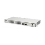 Switch Administrable Capa 2+ Plus, con 24 puertos Gigabit, 4 puertos SFP+ para fibra 10Gb, gestión gratuita desde la nube.