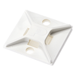 Montaje-Sujetador Para Cable de 4 Vías, con Adhesivo, 25.4 x 25.4mm (1in x 1in), Color Blanco, Uso en Interior, 1 pieza