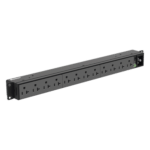 Panduit P12B19M PDU Básico para Rack / 12 Contactos NEMA 5-20R / Entrada NEMA 5-20P / 20A / 120 Vca / Montaje Horizontal 1UR / 19 in