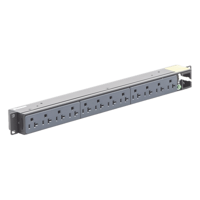 Panduit P12B01M PDU Básico para Rack / 12 Contactos NEMA 5-20R / Entrada NEMA 5-15P / 15A / 120 Vca / Montaje Horizontal 1U / 19 in