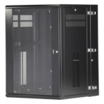 Panduit PZWMC18W Gabinete de Montaje en Pared / 19in / 18 UR / 635mm (2.08ft) Profundidad / Ventana de Seguridad / 300 lb (136.1 kg) Carga / Acero Negro