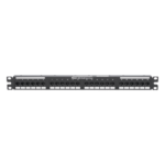 Panduit DP24688TGY Panel de Parcheo de Impacto / Categoría 6 / 24 Puertos / 1UR / 1-250 MHz / PoE++ 100W