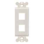 Panduit NK2RMFIW Marco de Módulo Keystone / 2 Puertos / Placa Frontal GFCI / Montaje Roscado #6-32 / ABS / Blanco Mate