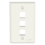 Panduit NK3FNIW Placa de Pared Vertical / 3 Puertos Keystone / Estilo Plano / Blanco Mate