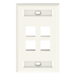Panduit NK4FIWY Placa de Pared Vertical / 4 Puertos Keystone / Espacios para Etiquetas / ABS / 69.8 x 114.3 mm / Marfil