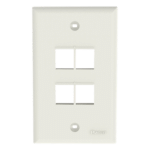 Panduit NK4FNIW Placa de Pared Vertical / 4 Puertos Keystone / Estilo Plano / Blanco Mate / ABS / Montaje Vertical