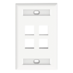 Panduit NK4FWHY Placa de Pared Vertical / 4 Puertos Keystone / Espacios para Etiquetas / ABS / 69.8 x 114.3 mm