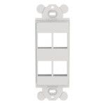 Panduit NK4RMFWH Marco de Módulo Dúplex / 4 Puertos Keystone / Montaje GFCI Estándar / Blanco