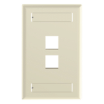 Panduit NK2FEIY Placa de Pared Vertical / 2 Puertos Keystone / Espacios para Etiquetas / Color Marfil / 69.8 x 114.3 mm