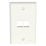Panduit NK2FNIW Placa de Pared Keystone / Vertical / 2 Puertos / Diseño Plano / Blanco Mate / 69.8 x 114.3 mm