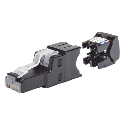 Panduit FP6X88MTG Plug RJ45 UTP / Cat6A / Terminación en Campo / 22-26 AWG / Recto y Angulado / 0.5-0.7 ft Equivalente