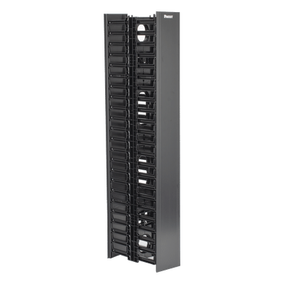 Panduit WMPV22E Organizador Vertical de Cable / Doble Frontal y Posterior / 22.5 UR / 4.9in Ancho / 41.5ft Altura / Negro