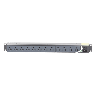 Panduit P12B01M PDU Básico para Rack / 12 Contactos NEMA 5-20R / Entrada NEMA 5-15P / 15A / 120 Vca / Montaje Horizontal 1U / 19 in