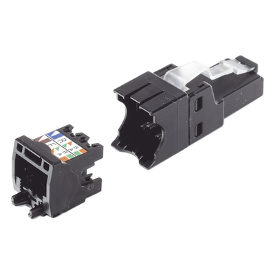 Panduit FP6X88MTG Plug RJ45 UTP / Cat6A / Terminación en Campo / 22-26 AWG / Recto y Angulado / 0.5-0.7 ft Equivalente