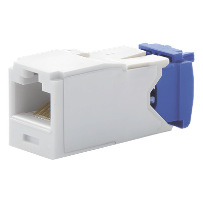 Panduit CJ6X88TGWH Conector Jack RJ45 / Categoría 6A / 10GBase-T / Sin Herramienta de Impacto / 100W PoE / Color Blanco