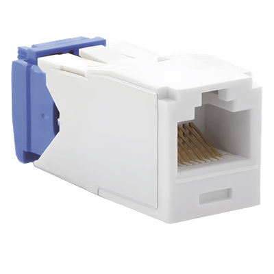 Panduit CJ6X88TGWH Conector Jack RJ45 / Categoría 6A / 10GBase-T / Sin Herramienta de Impacto / 100W PoE / Color Blanco